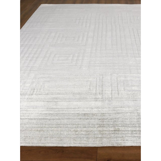 Transitional Exquisite Rugs Belnord Handmade Bamboo Silk & Cotton Ivory Rug-12'X15' For Sale - Image 3 of 7