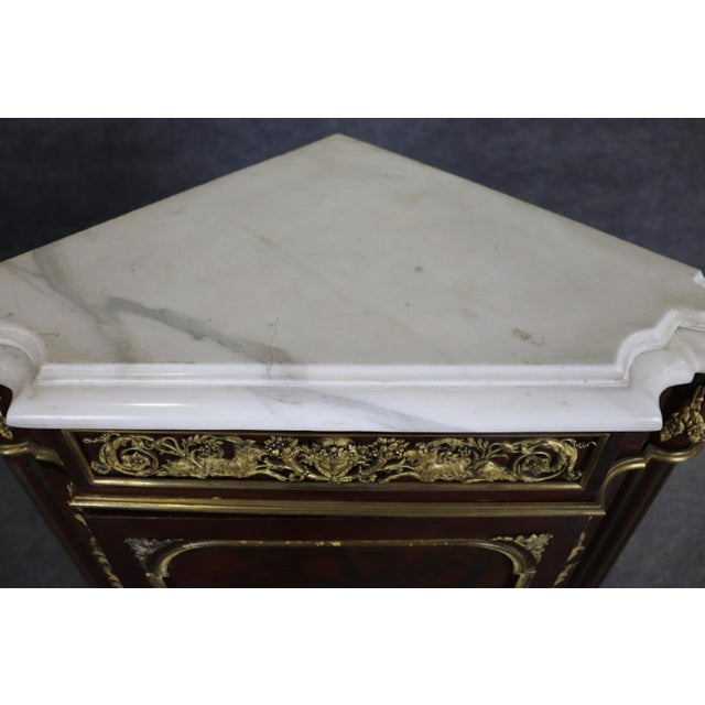 Rare Signed Millet Vernis Martin Paint Decorated French Louis XVI Corner Cabinet For Sale - Image 10 of 12