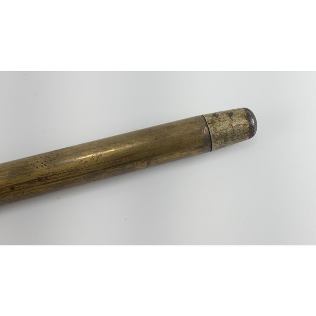 19th Century Silverplate and Brass Gadget Cane Walking Stick With