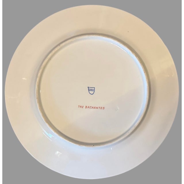 Victorian Antique Victorian Royal Vienna Porcelain Gilt Decorated Scenic Plate Bachantes For Sale - Image 3 of 6