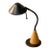 Vintage Postmodern Black & Wood Cone Desk Lamp For Sale