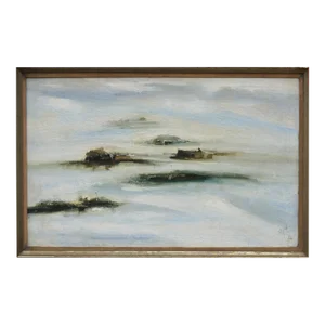 Mid Century Abstracted Landscape Adobe Houses by S. Gallotti