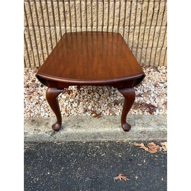 Wood Henkel Harris Solid Cherry Drop Leaf Coffee Table For Sale - Image 7 of 10