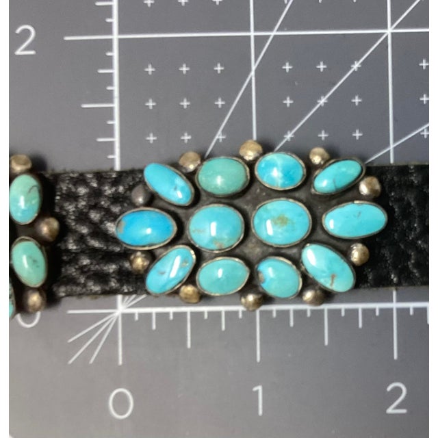 1960s Stunning Vintage Navajo Concho Belt With Sleeping Beauty Turquoise For Sale - Image 5 of 5