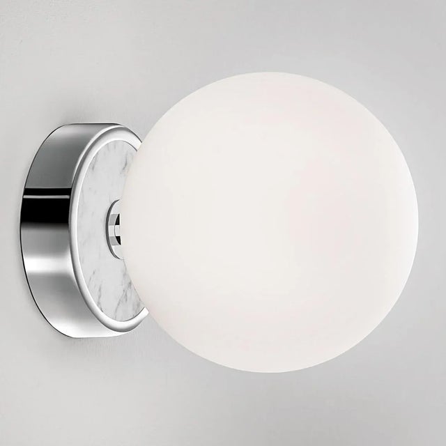Art Deco Polished Chrome With Opal Glass Bathroom Wall Light For Sale - Image 3 of 4
