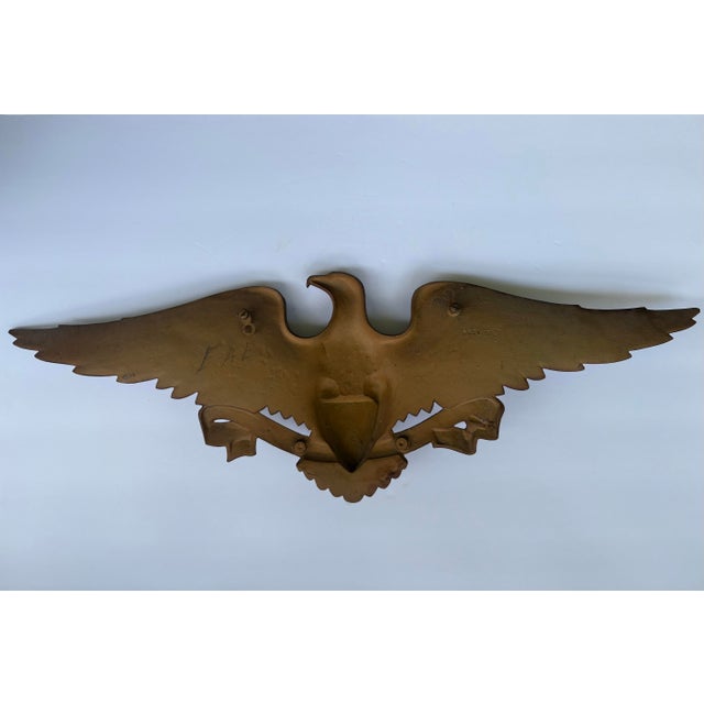 1960s Vintage Sexton Cast Metal American Eagle & Shield Wall Plaque For Sale - Image 4 of 9