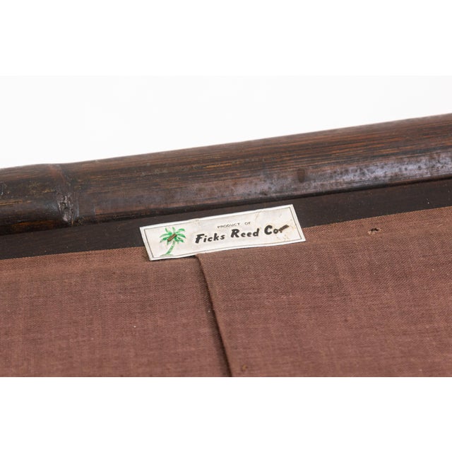 1950s Pair of 1950s John Wisner for Ficks Reed Bamboo Style Vintage Ottoman Footstools For Sale - Image 5 of 8