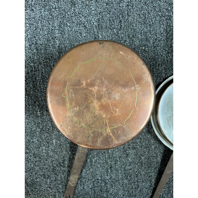 Mid 20th Century Copper Saucepan Pair For Sale - Image 5 of 10