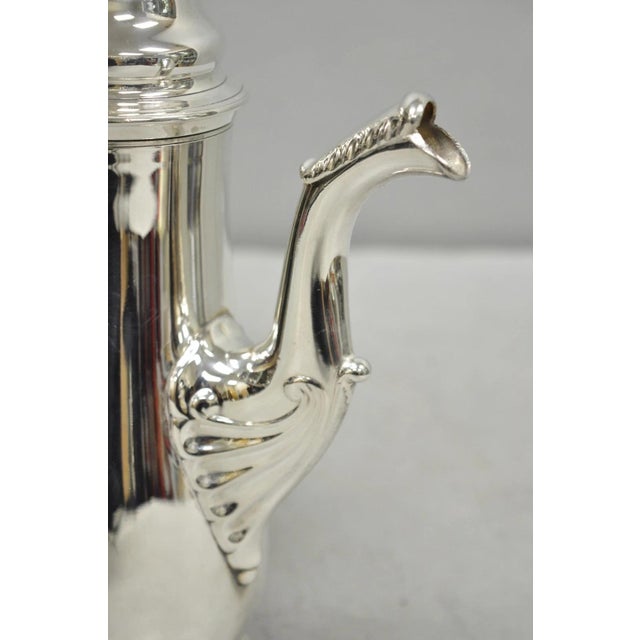 Vintage Victorian Silver Plated Coffee Pot Tea Kettle W/ Carved Wood Handle For Sale In Philadelphia - Image 6 of 11