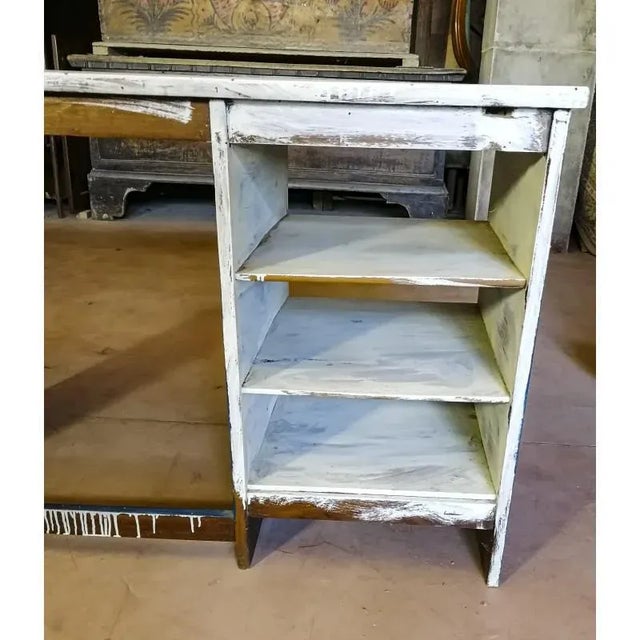 Small Vintage Painted Hardwood Desk, Italy, 1970s For Sale - Image 6 of 9