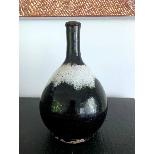 Japonisme Japanese Ceramic Sake Bottle Chosen Karatsu Ware For Sale - Image 3 of 12