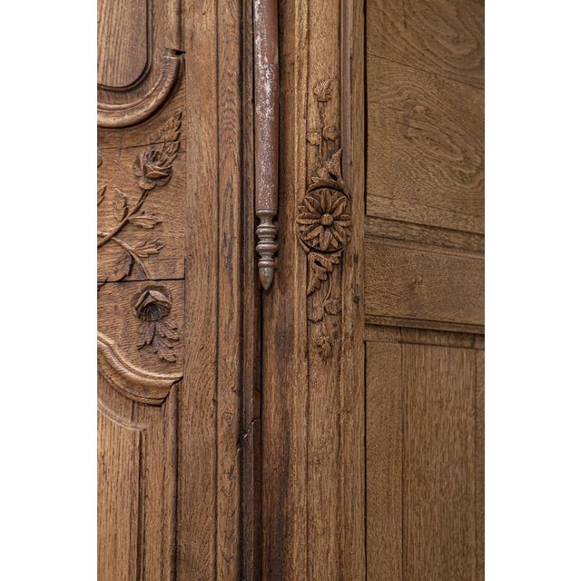 Wood Antique French Marriage Armoire For Sale - Image 7 of 13