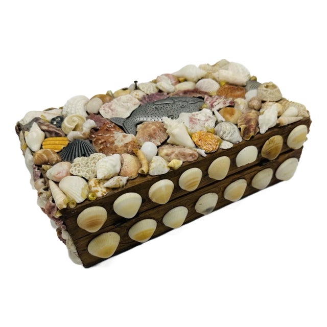 Vintage Hand Made Shell Box For Sale