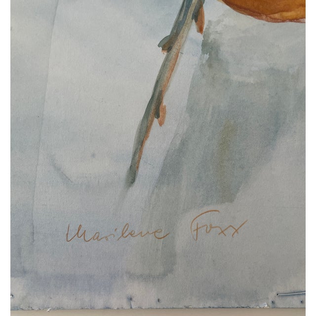 1980s Marilene Foxx Pucker Fruit Botanical Watercolor For Sale - Image 5 of 8