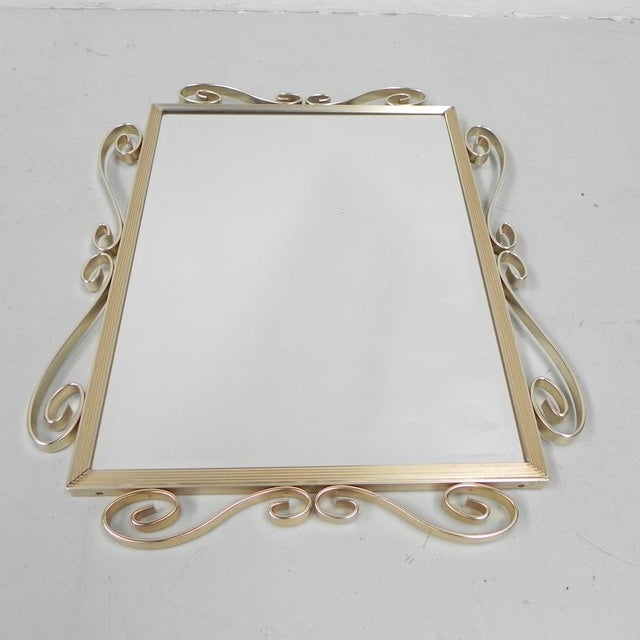 Vintage Faceted Mirror in Aluminum Frame, 1950s For Sale - Image 17 of 17