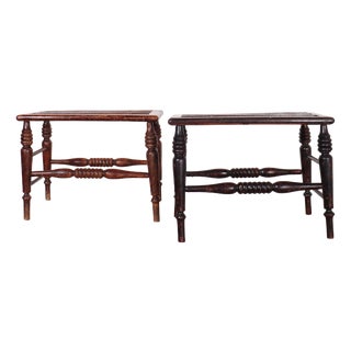 Vintage English Luggage Stands, Set of 2 For Sale