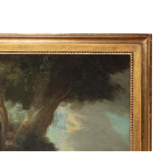 Giovanni Crivelli, Still Life with Dog and Game in a Rural Landscape, 1800s, Oil on Canvas, Framed For Sale - Image 9 of 11