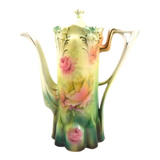 1900 Chocolate Pot With Flower Shaped Trim For Sale