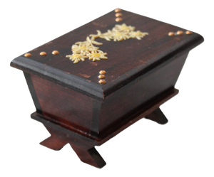 Edelweiss Decor Wood Jewelry Box, 1970s