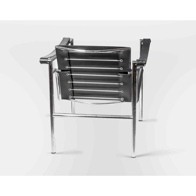Le Corbusier Vintage LC1 Chair in Leather and Steel by Le Corbusier, Italy, 1970s For Sale - Image 4 of 8