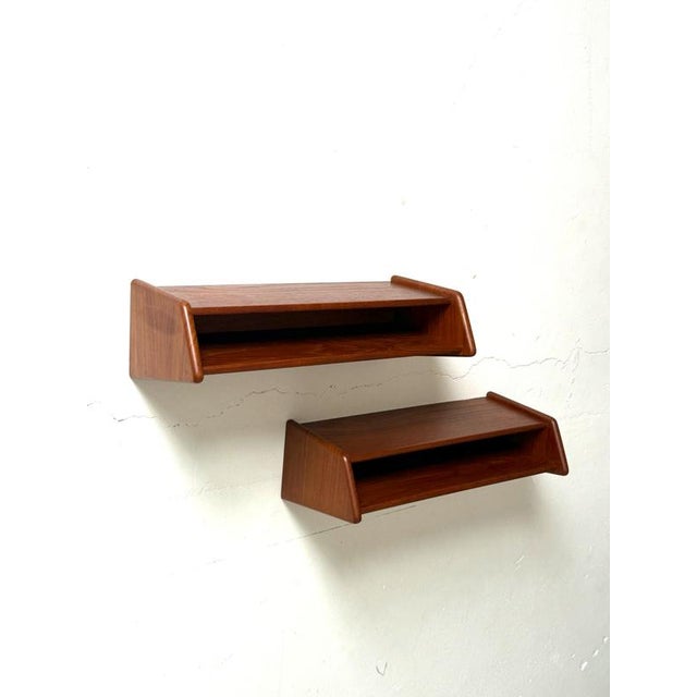 Model 24 Wall Shelves in Teak by Kai Kristiansen for Aksel Kjersgaard, 1960s, Set of 2 For Sale - Image 9 of 10