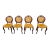 Mid Century Kimball Vintage Four Victorian Balloon Back Chairs For Sale