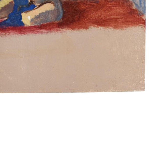 Realism Nude Portrait Painting of a Woman in Red and Blue - 12" X 16" For Sale - Image 3 of 8