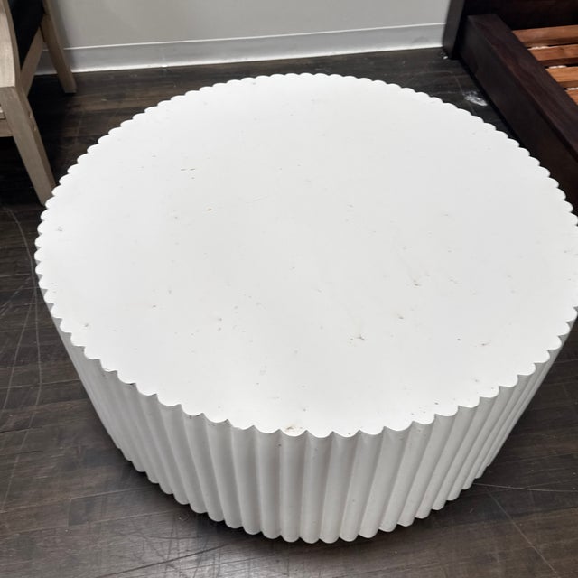 Williams Sonoma Tropea Fluted Round Coffee Table For Sale - Image 12 of 12