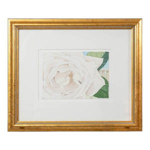 1980s Original Water Color by Thaw Malin III, Framed