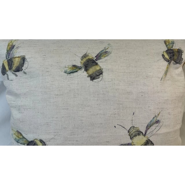 16" Square Decorative Toss Pillow Embellished With A Playful Cloud Of Buzzing Bumble Bees - Made in the U K Measures 16" X...
