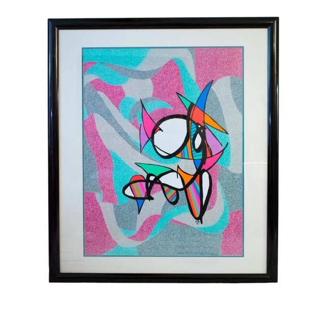 1980s "The Body Dies..." Abstract Mixed-Media Painting by Lawrence Volk, Framed For Sale