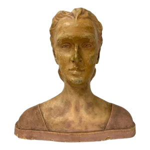 Plaster Bust of Woman Signed a Palumbo 1932