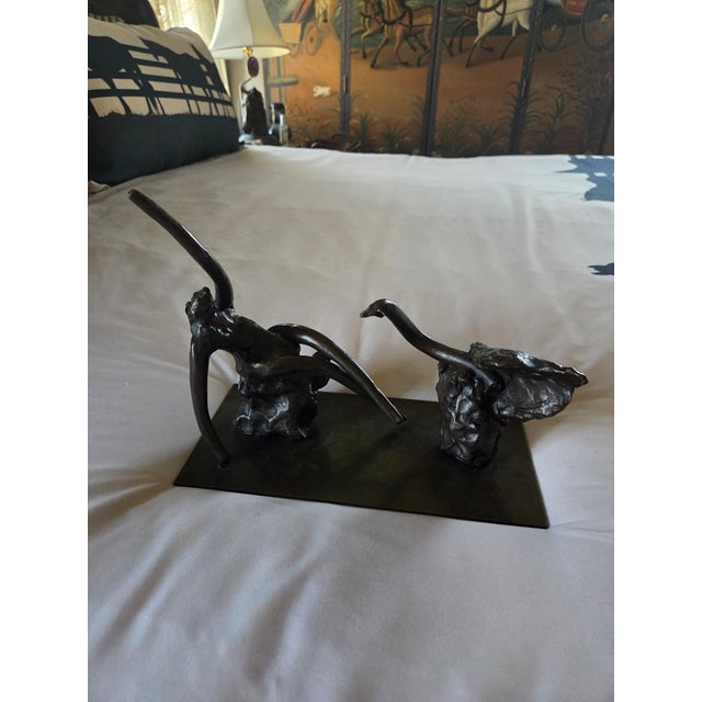 1950s Modern Bronze Sculpture "Leda and the Swan" by Reuben Nakian For Sale - Image 4 of 7