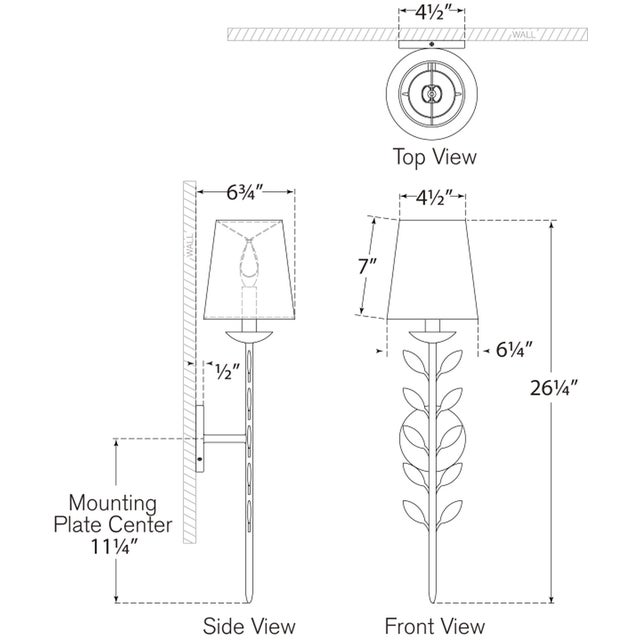 Avery 26" Sconce Polished Nickel with Linen Shade Designer: Julie Neill Finish: Polished Nickel Height: 26.25" Width:...