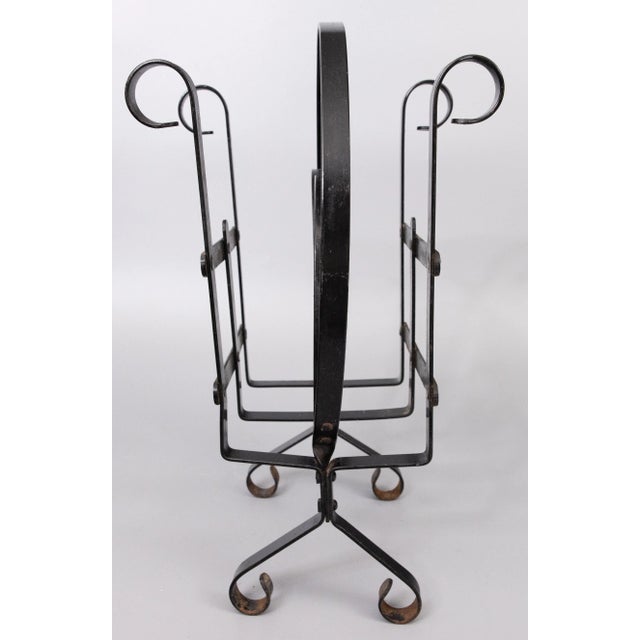 Mid 20th Century Mid 20th Century French Black Wrought Iron Magazine Rack For Sale - Image 5 of 8
