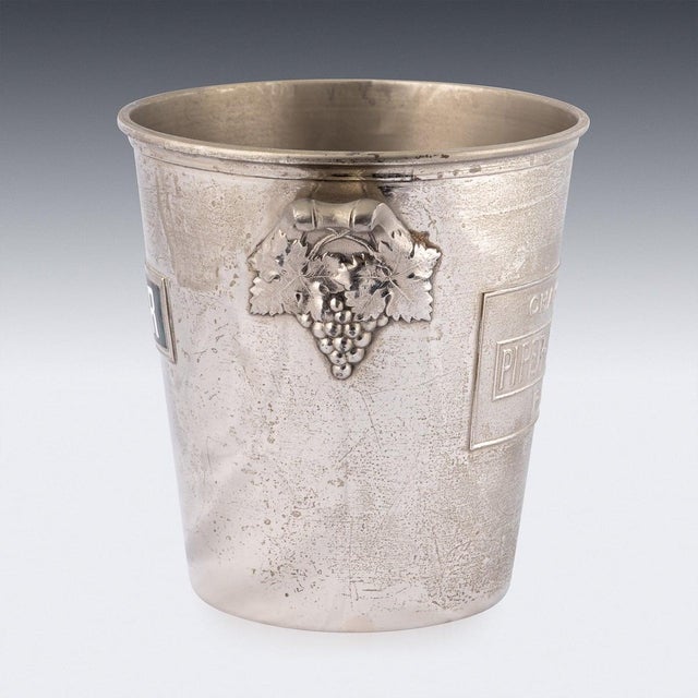 Vintage French Silver Plated Piper-Heidsieck Reims Champagne Cooler, 1930 For Sale - Image 11 of 13