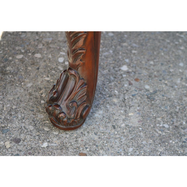 Henredon Banded Flame Mahogany Double Pedestal Dining Table and 8 Mahagony Chairs - Set of 9 For Sale - Image 11 of 12