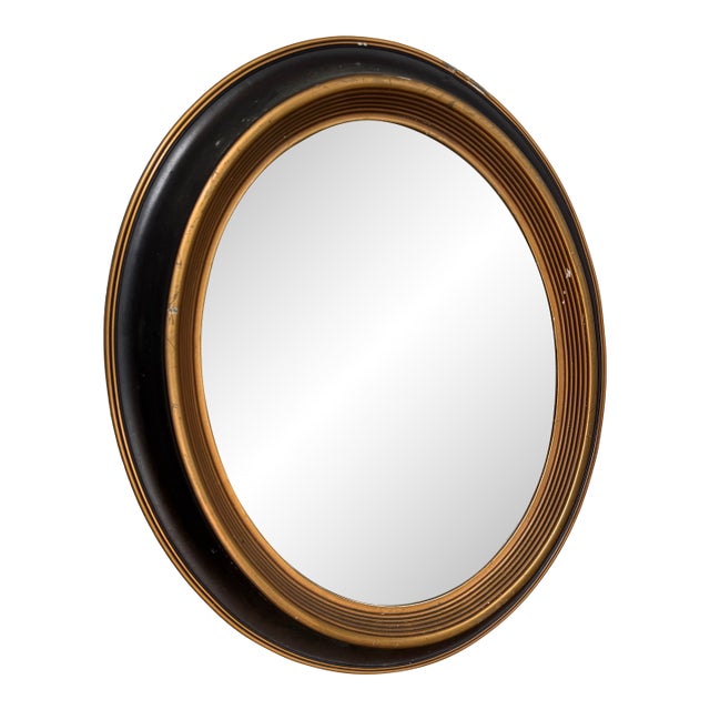 19th Century Walnut Oval Porthole Mirror For Sale