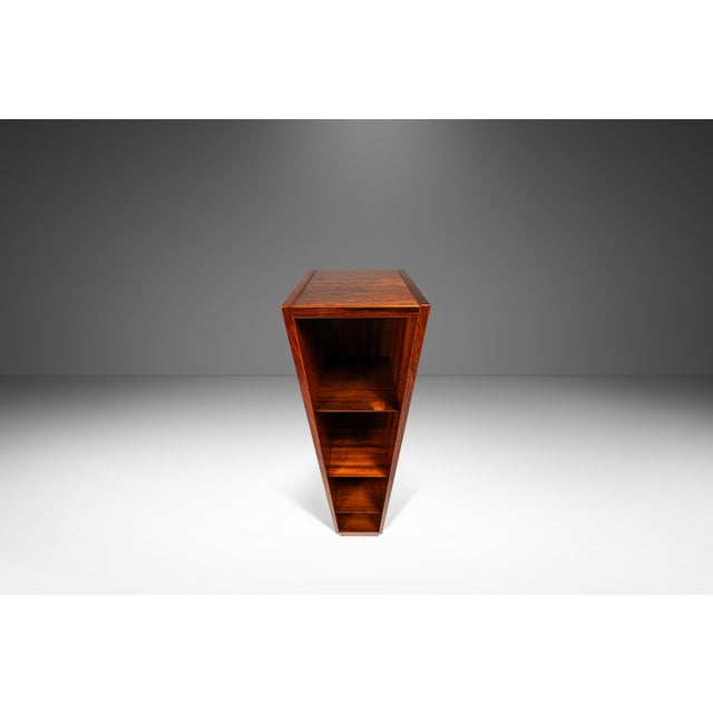Red Danish Mid-Century Modern Free-Standing Bookshelf in Rosewood Attributed to Ejvind Johansson, Denmark, C. 1960s For Sale - Image 8 of 18