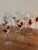 Vintage Clear Art Glass Wine Goblets With Red Swirl Stems - Set of 10 For Sale In Orlando - Image 6 of 12