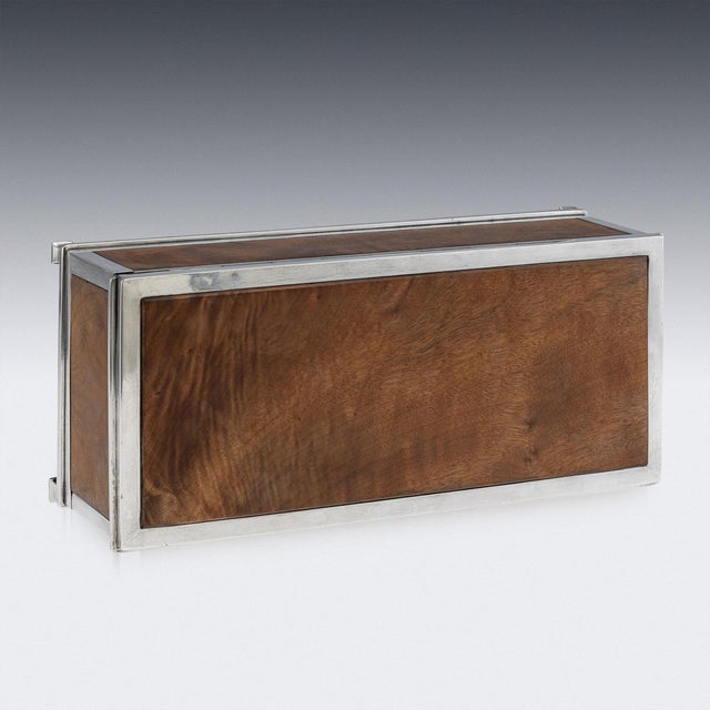 Vintage American Silver Cigar Box, 1920 For Sale - Image 10 of 18