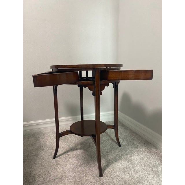 Brown Late 20th Century Assi D’Asolo Italian Cherrywood Rotating Storage Side Table For Sale - Image 8 of 8