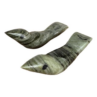 Bird Figurines in Stone, Set of 2 For Sale