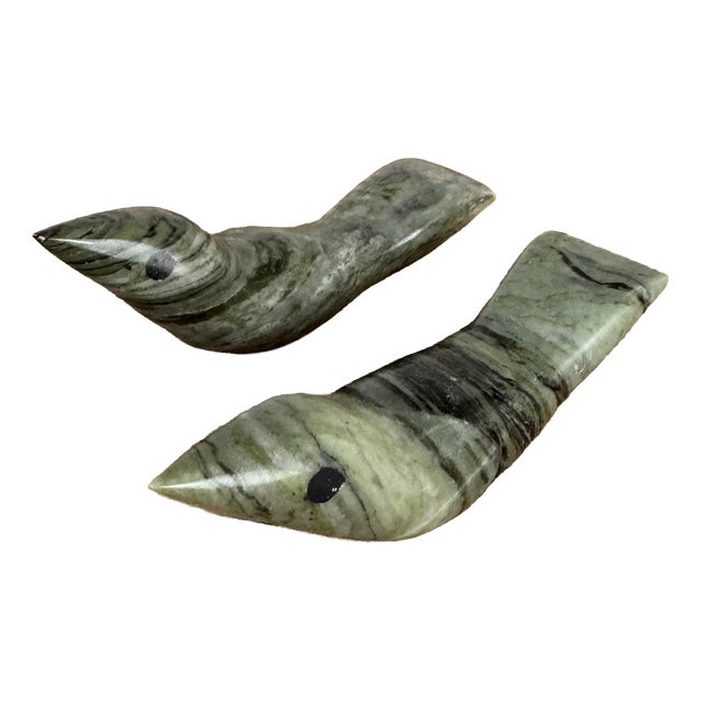 Bird Figurines in Stone, Set of 2 For Sale