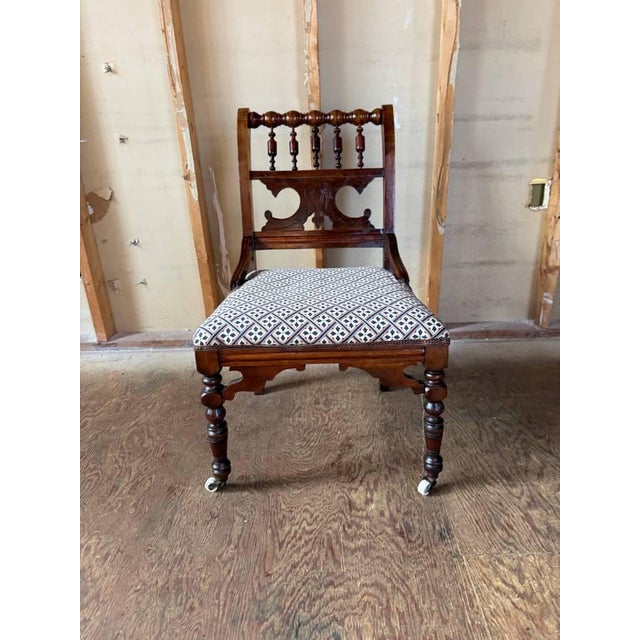 Gothic Antique Victorian Gothic Revival and Biedermeier Style Side Chair For Sale - Image 3 of 17