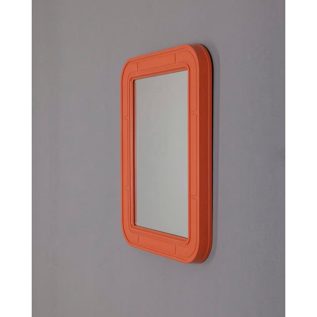 Mid-Century Modern Vintage Orange Wall Mirror by Carrara Matt, 1970s For Sale - Image 3 of 10
