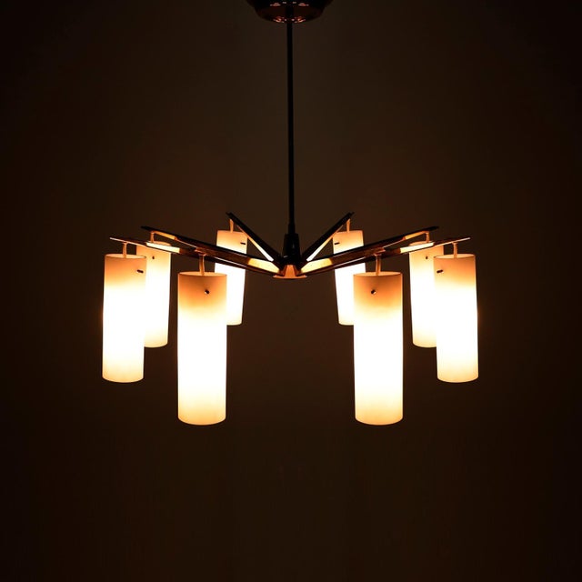1960s Mid Century Modern Italian Chandelier For Sale - Image 6 of 8