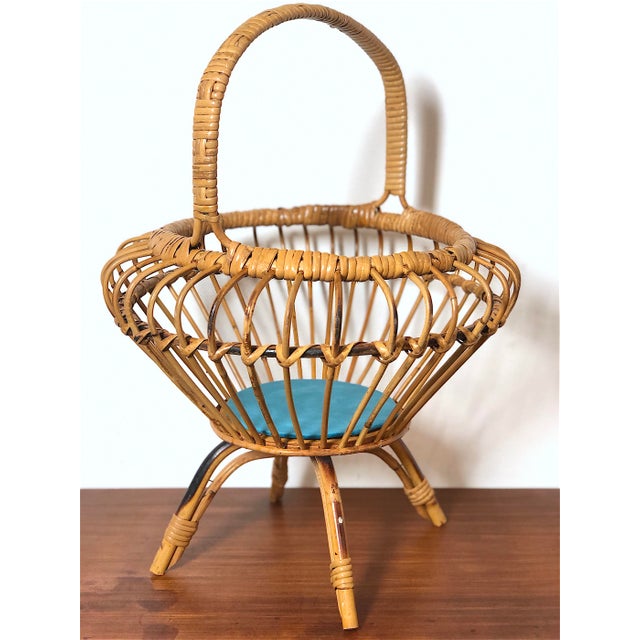 Vintage Wicker Storage Box, Italy, 1960s For Sale - Image 4 of 16