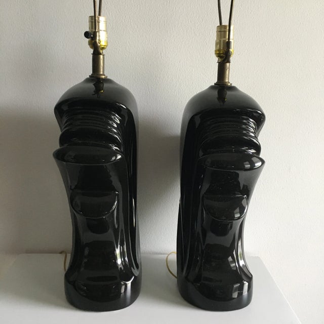 1980s Vintage Ceramic Wave Lamps - a Pair For Sale In West Palm - Image 6 of 13