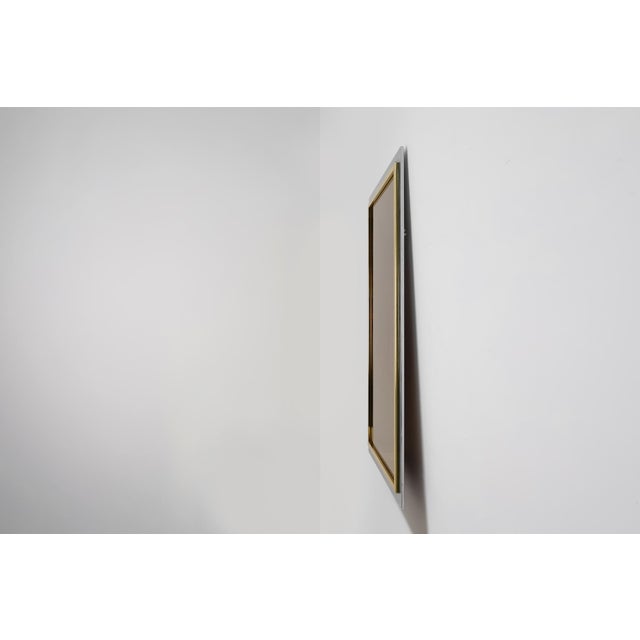 Metal Large Mid-Century Mirror in Metal and Fumé Glass from Belgo Chrome, Belgium, 1980s For Sale - Image 7 of 12